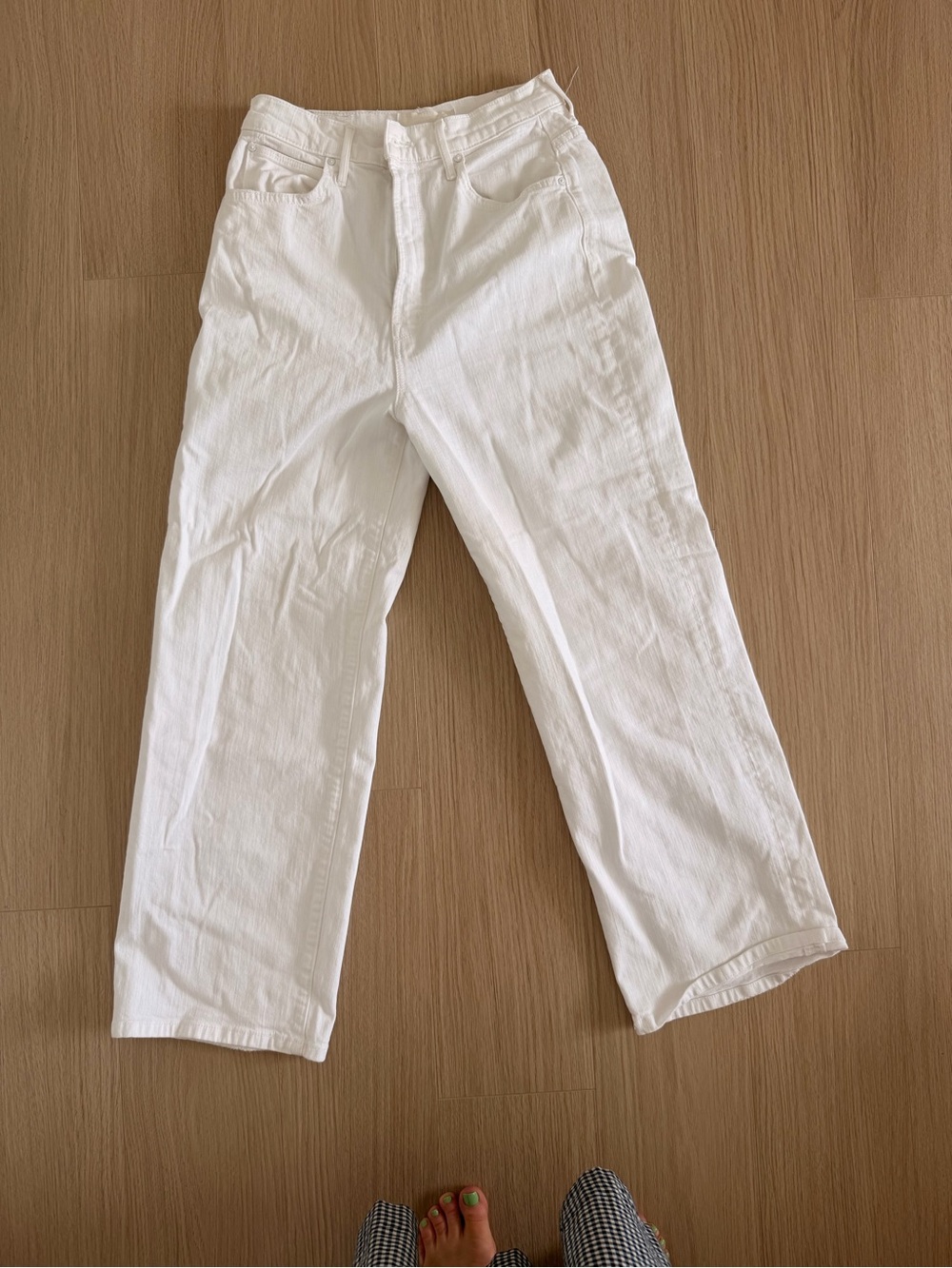 MOTHER Women's high waist tunnel vision ankle wash totally innocent (white)